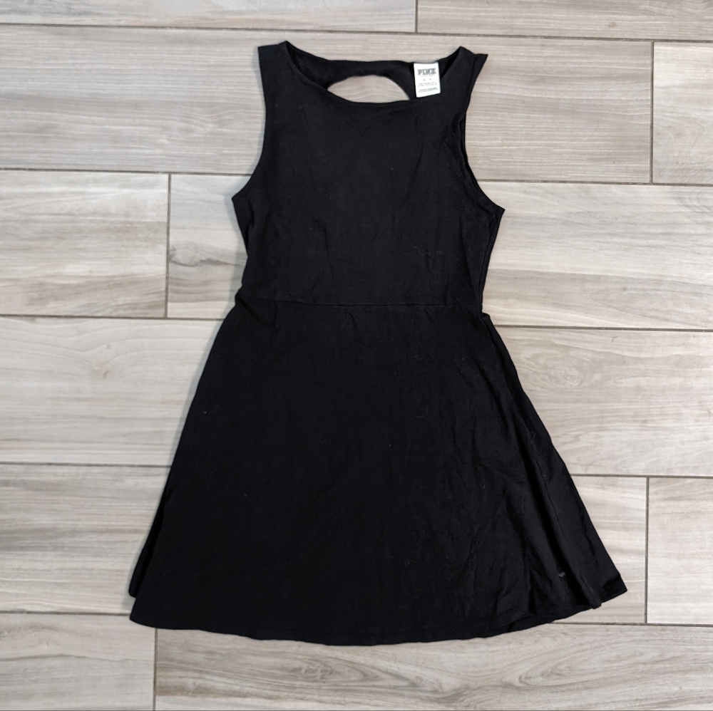PINK Victoria's Secret Simple Black Summer Mini Dress with Back Cutout